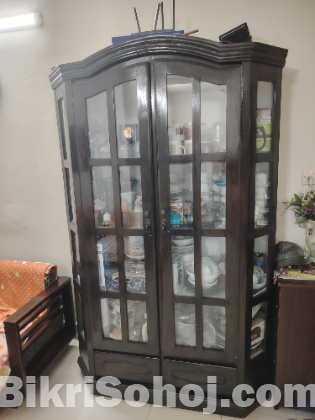 সেগুন কাঠের আলমিরা শোকেস